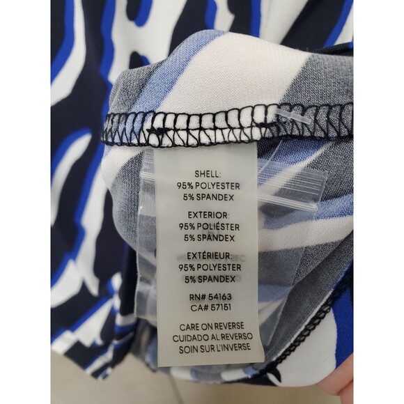 Calvin Klein Animal Printed Gathered Neck Sleeveless Blouse SZ Petite Large NWOT - Picture 7 of 8